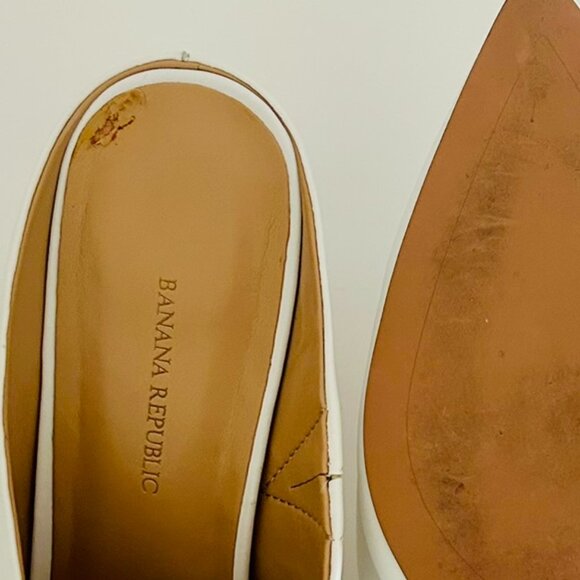 Banana Republic Mid-Heel Leather Mules in Ivory Size 10 - Picture 9 of 10